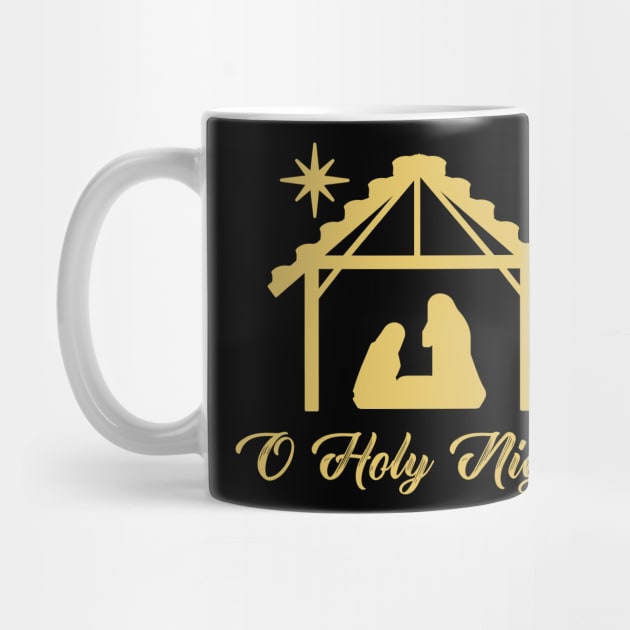 O Holy Night Nativity Christmas by Space Cadet Tees